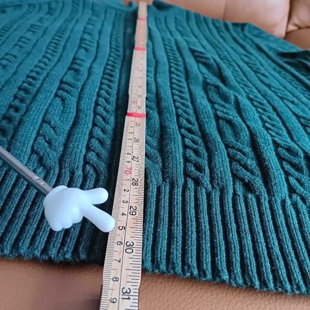 IZOD Men's Green Cable Knit Quarter Zip Sweater Size 2XL Preppy, Business Casual - Picture 8 of 10